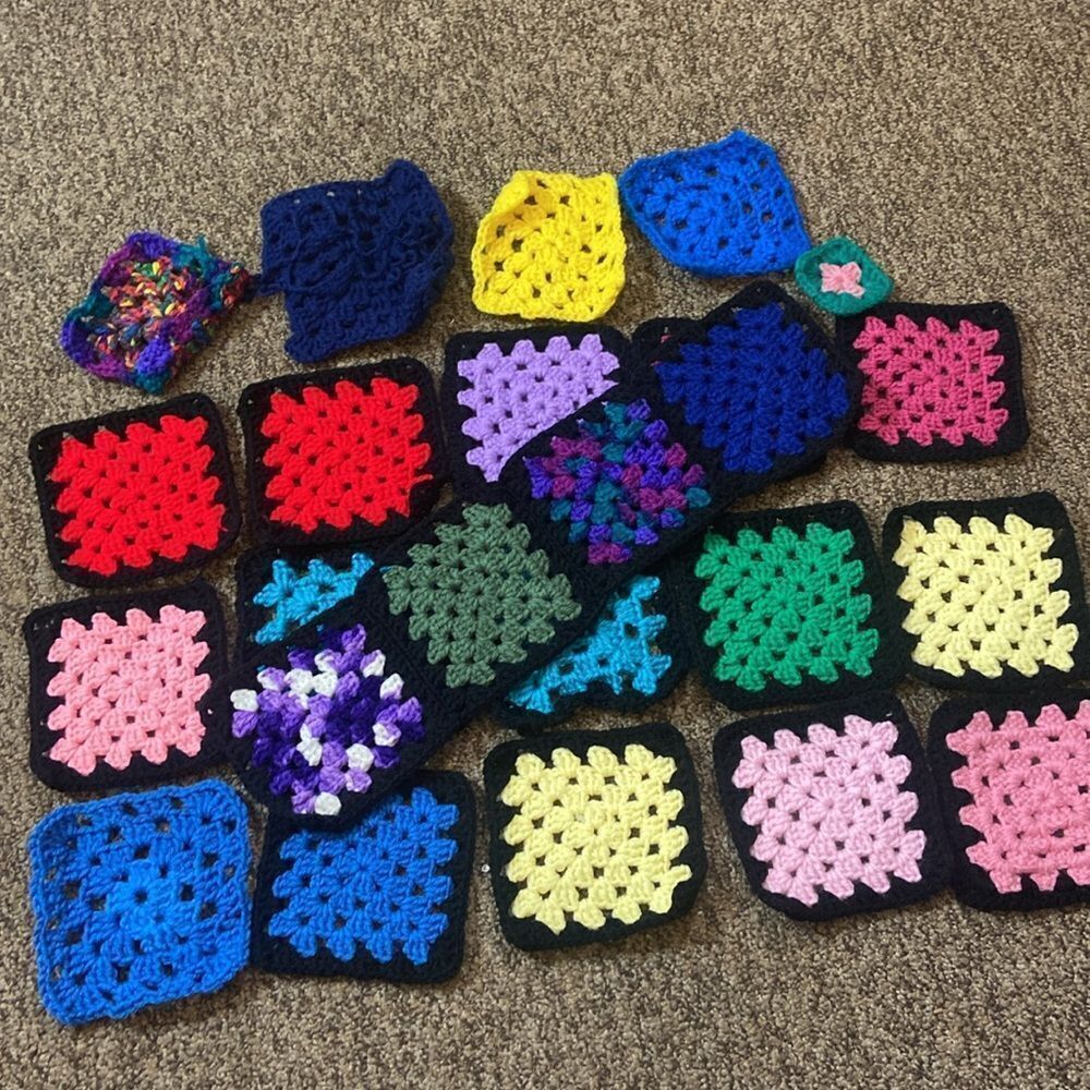 Hand Made Crochet Múltiples Embroidery Multi Colorse